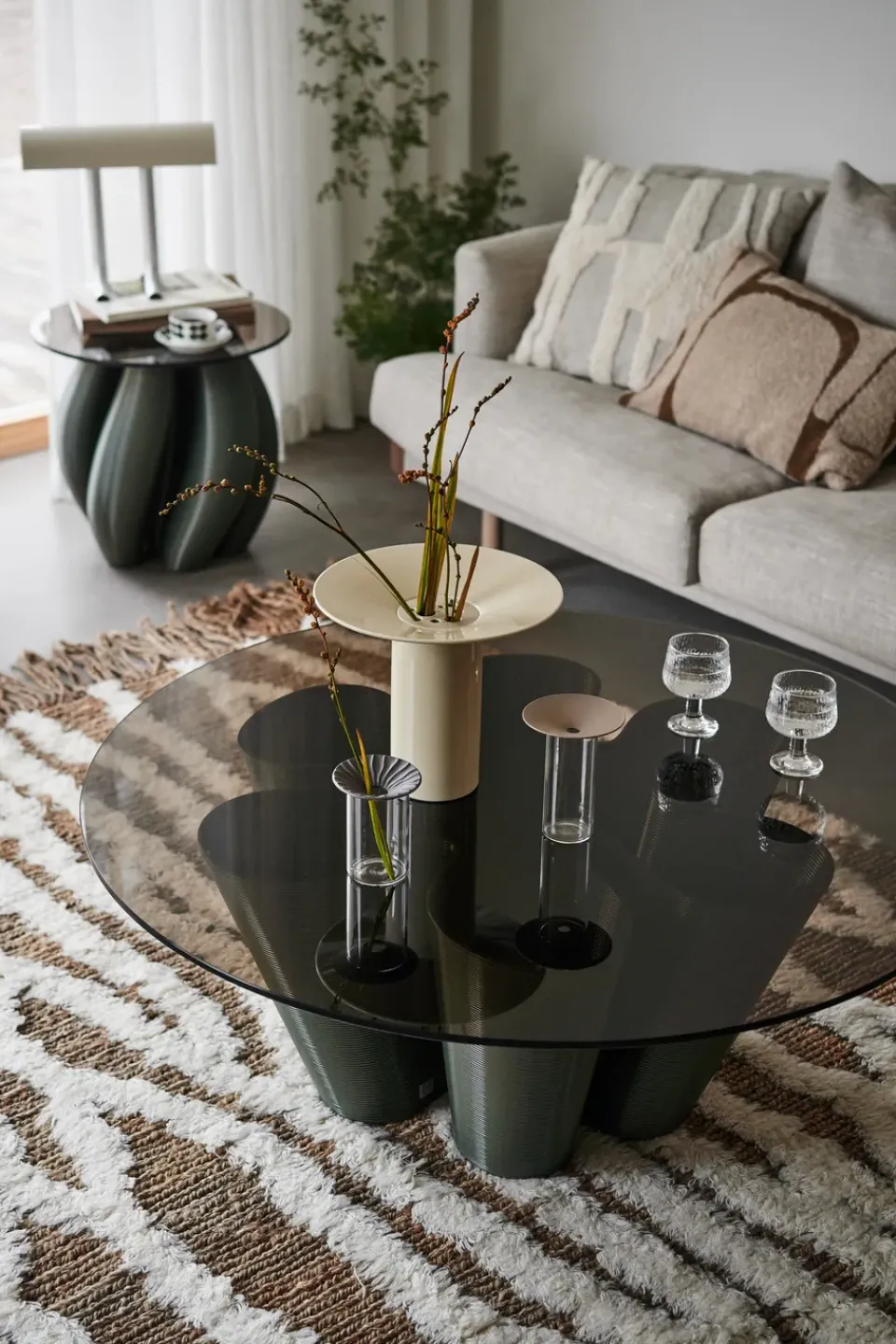 Side Tables^Ekbacken Studios Water lily side table Ø50 cm, Olive Green