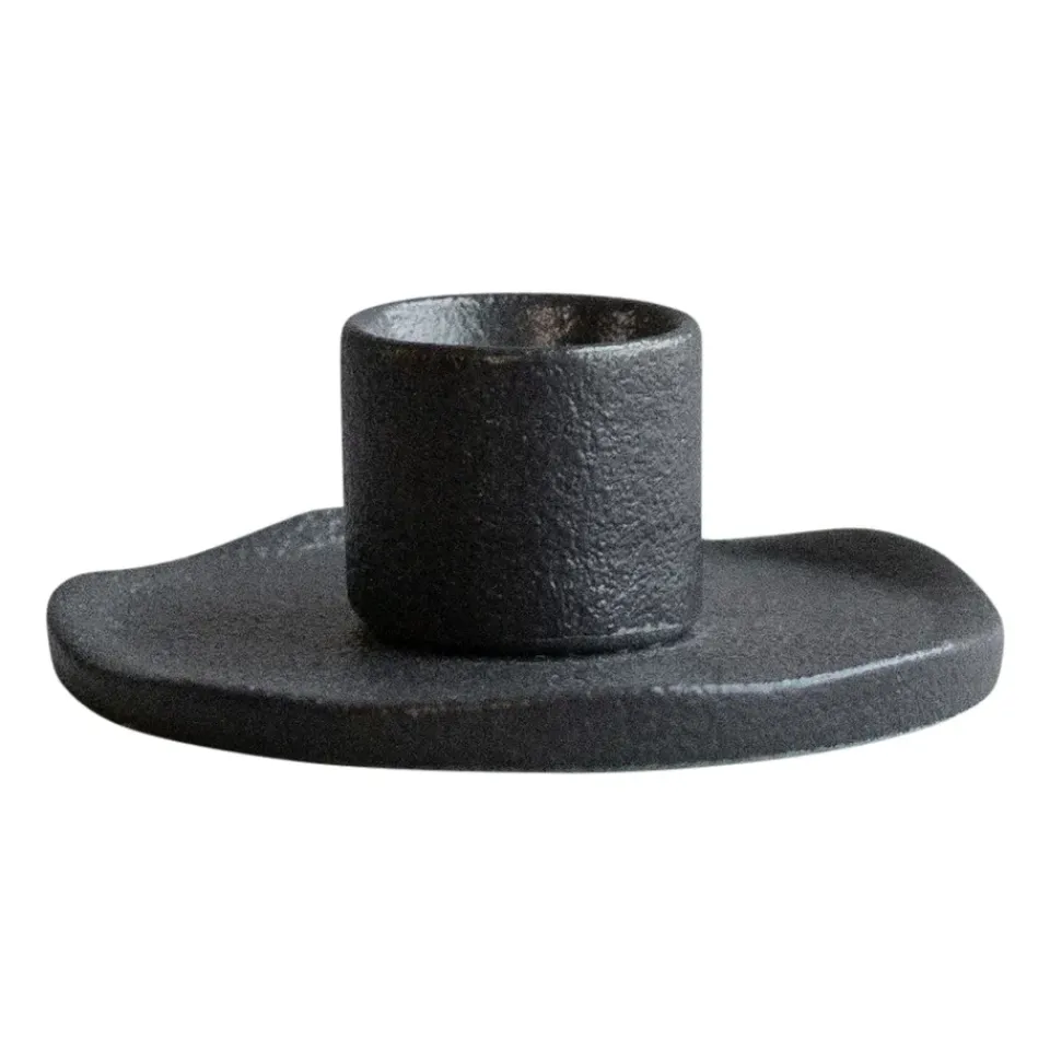 Candle Holders^DBKD Wave candle sticks, Cast iron Black