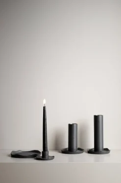 Candle Holders^DBKD Wave candle sticks, Cast iron Black
