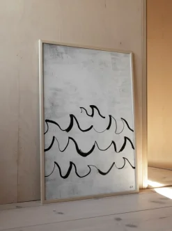 Posters^Fine Little Day Wave poster 50x70 cm, Black-white GreyBlackWhite