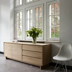 Dressers & Sideboards|Dressers & Sideboards^Ethnicraft Wave sideboard, Oiled oak 2 doors 3 drawers Beige