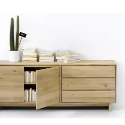 Dressers & Sideboards|Dressers & Sideboards^Ethnicraft Wave sideboard, Oiled oak 2 doors 3 drawers Beige
