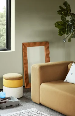 Online Broste Copenhagen Wavy mirror 70x100 cm, Natural brown BeigeBrown