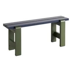 Online HAY Weekday bench Duo 111x23 cm lacquered pine, Steel -olive Blue