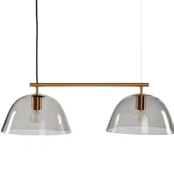 Pendant Lamps^CO Bankeryd Wendo 70 ceiling lamp smoke-coloured glass, Brass finish Gold-colouredBlack