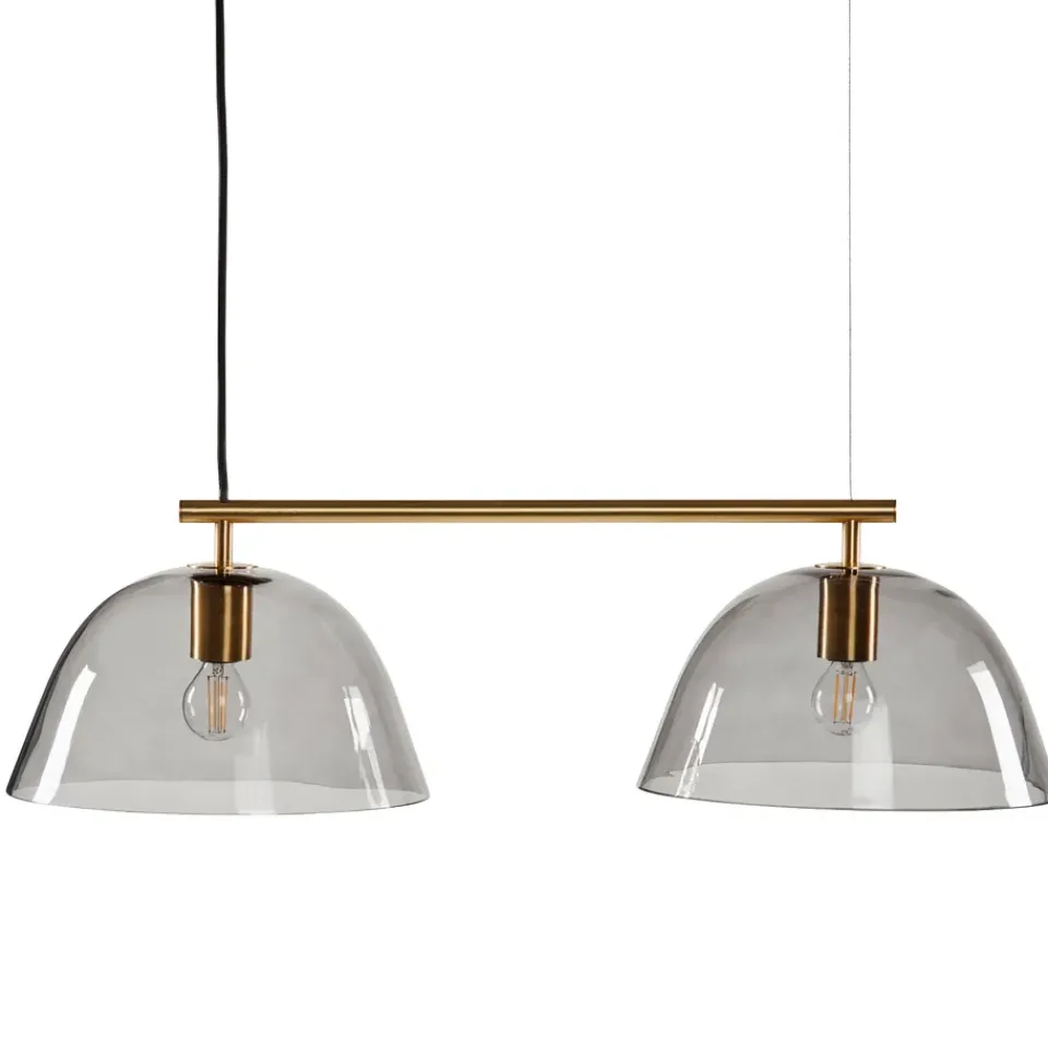Pendant Lamps^CO Bankeryd Wendo 70 ceiling lamp smoke-coloured glass, Brass finish Gold-colouredBlack