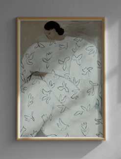 Posters^Fine Little Day White Flower poster 50x70 cm, Nude BeigeBlueBlackWhite