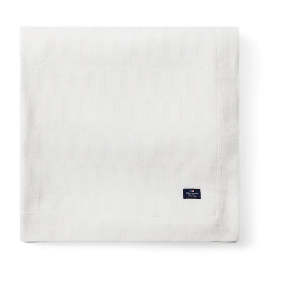 Christmas Tablecloths^Lexington jacquard cotton tablecloth 150x250 cm, White