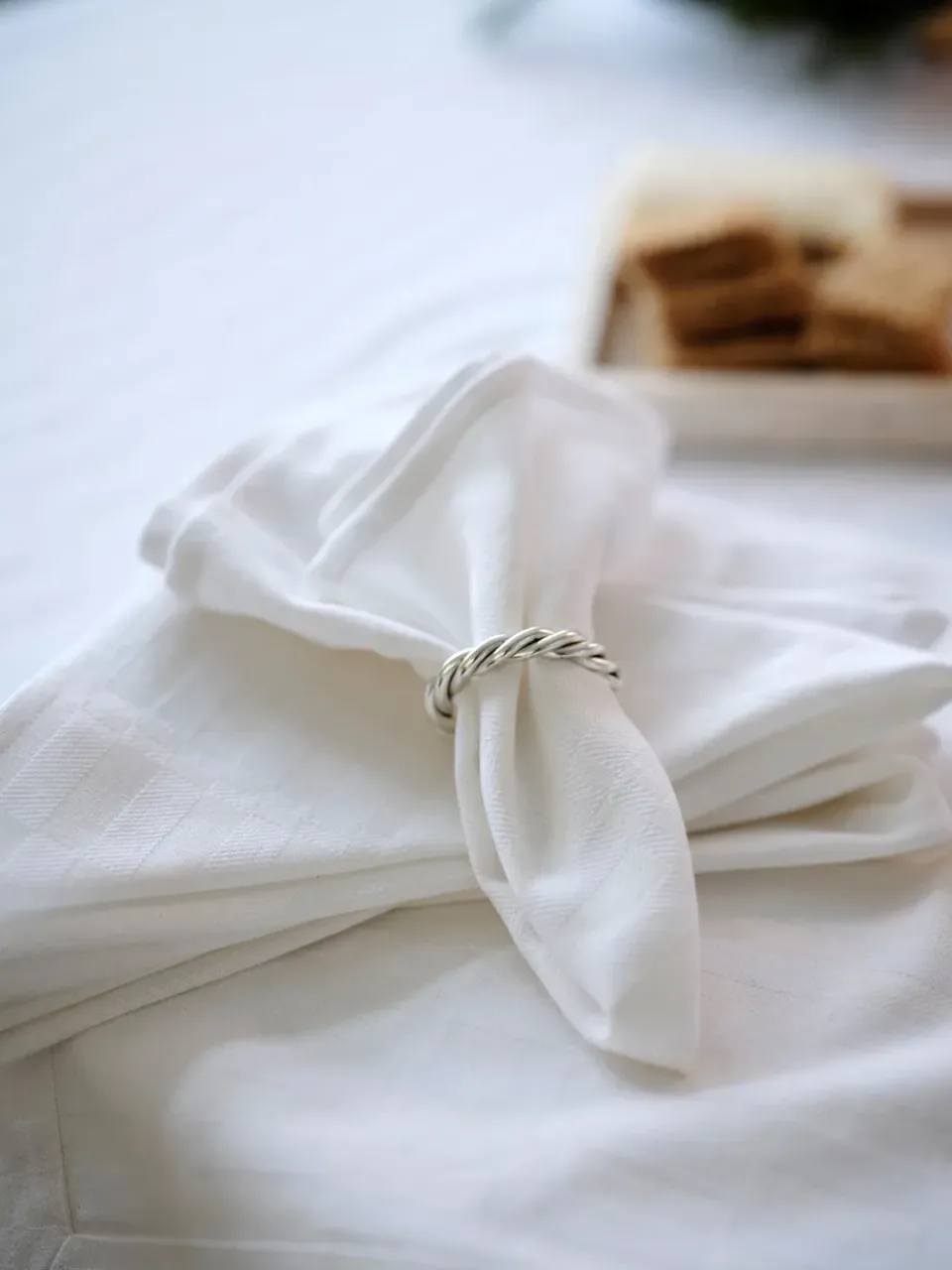Christmas Tablecloths^Lexington jacquard cotton tablecloth 150x250 cm, White