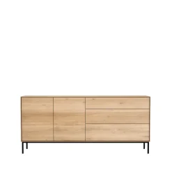 Dressers & Sideboards|Dressers & Sideboards^Ethnicraft Whitebird sideboard, Oak-Metal 2 doors 3 drawers Beige