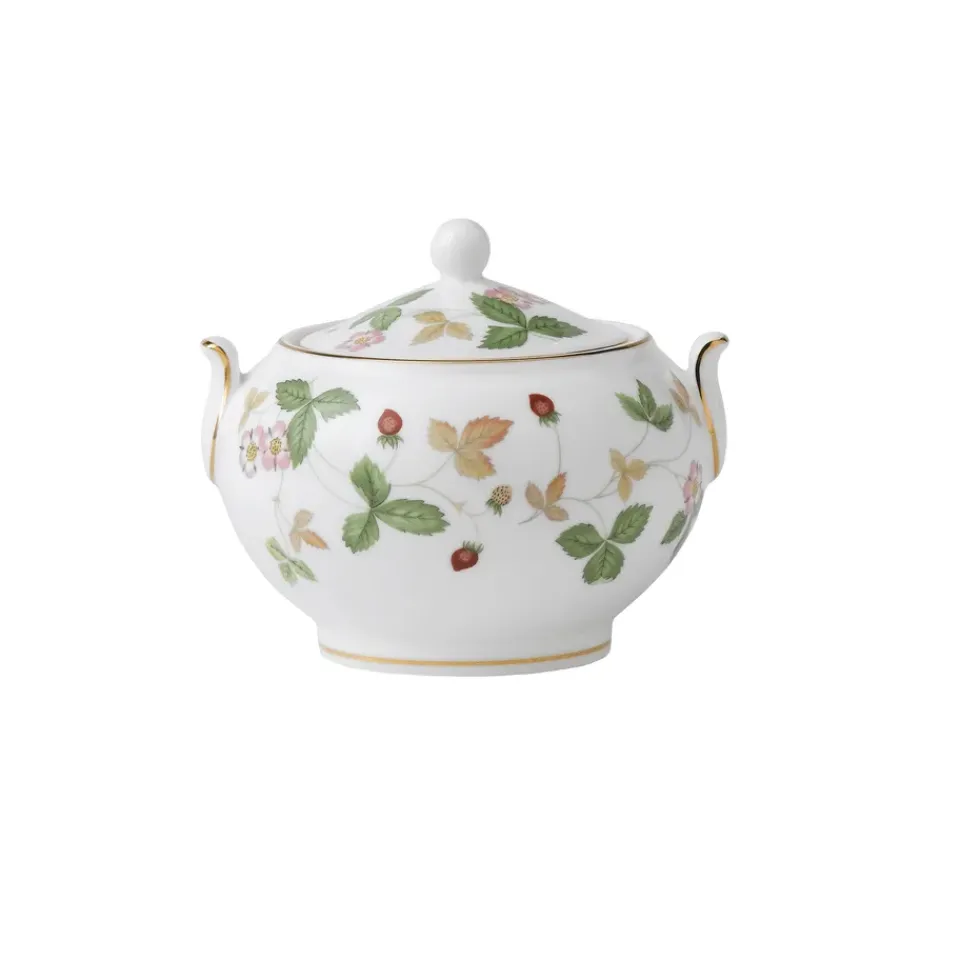 Hot Wedgwood Wild Strawberry sugar bowl, multi GreenMultiPink