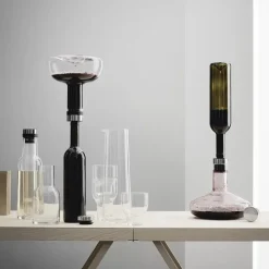 Best Audo Copenhagen Wine breather deluxe, stainless steel Transparent