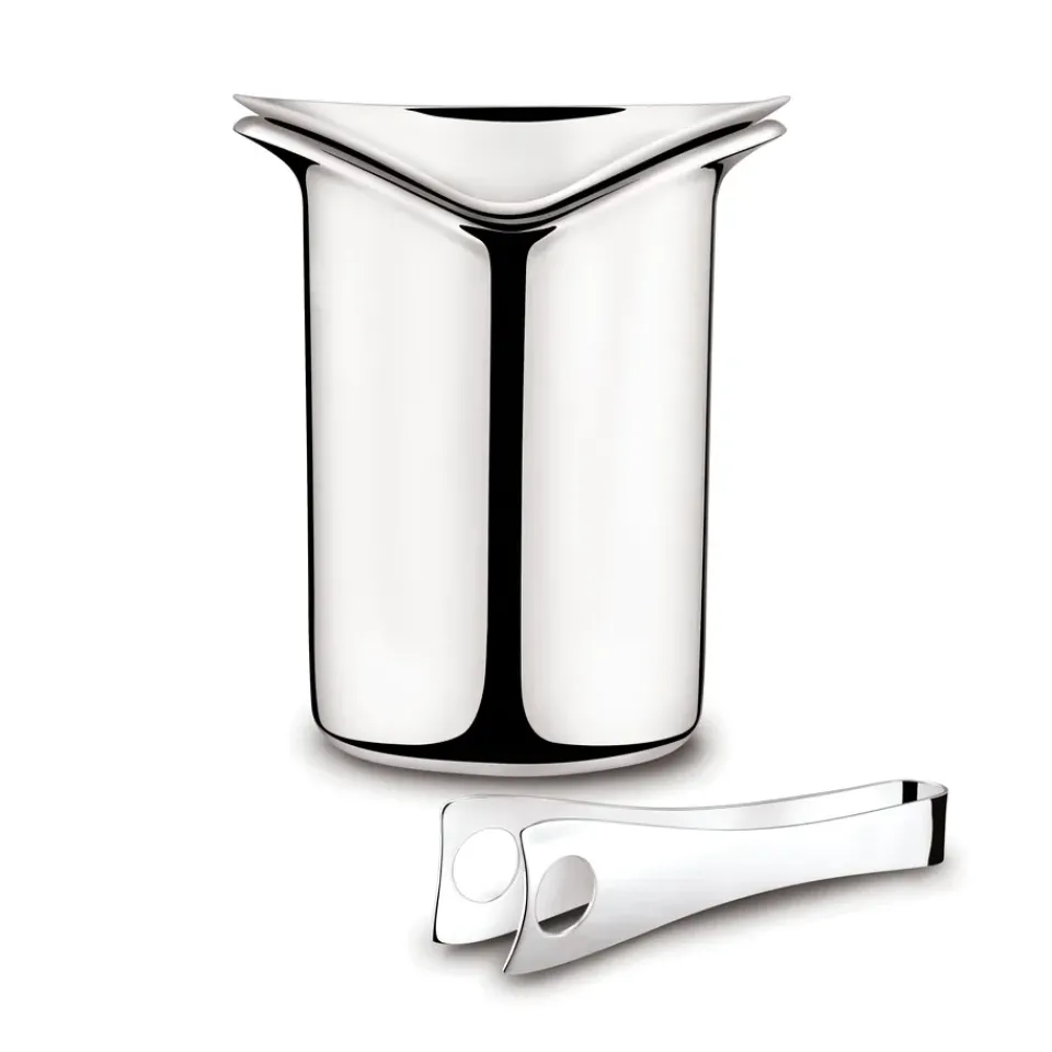 Clearance Georg Jensen Wine ice bucket with tongs, 21 cm GreySilver-coloured