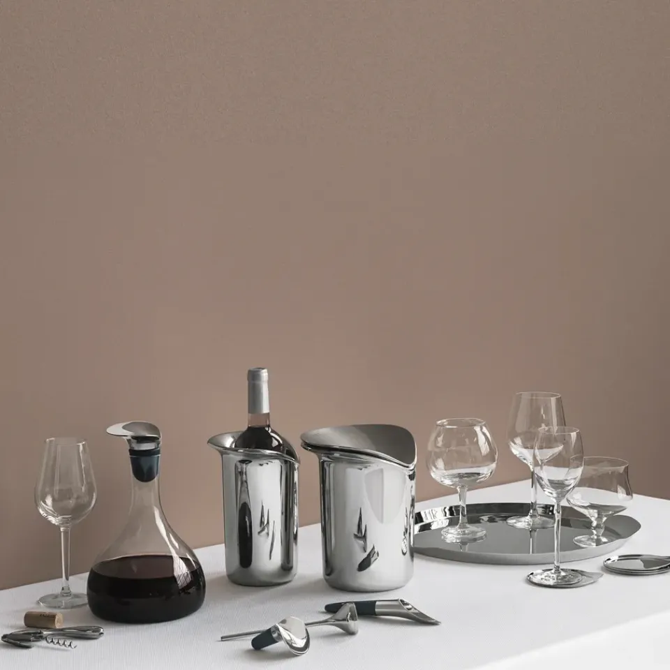 Clearance Georg Jensen Wine ice bucket with tongs, 21 cm GreySilver-coloured