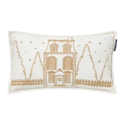 Cushions^Lexington Winter House organic velvet cotton cushion 30x50 cm, White-Light beige WhiteBeige