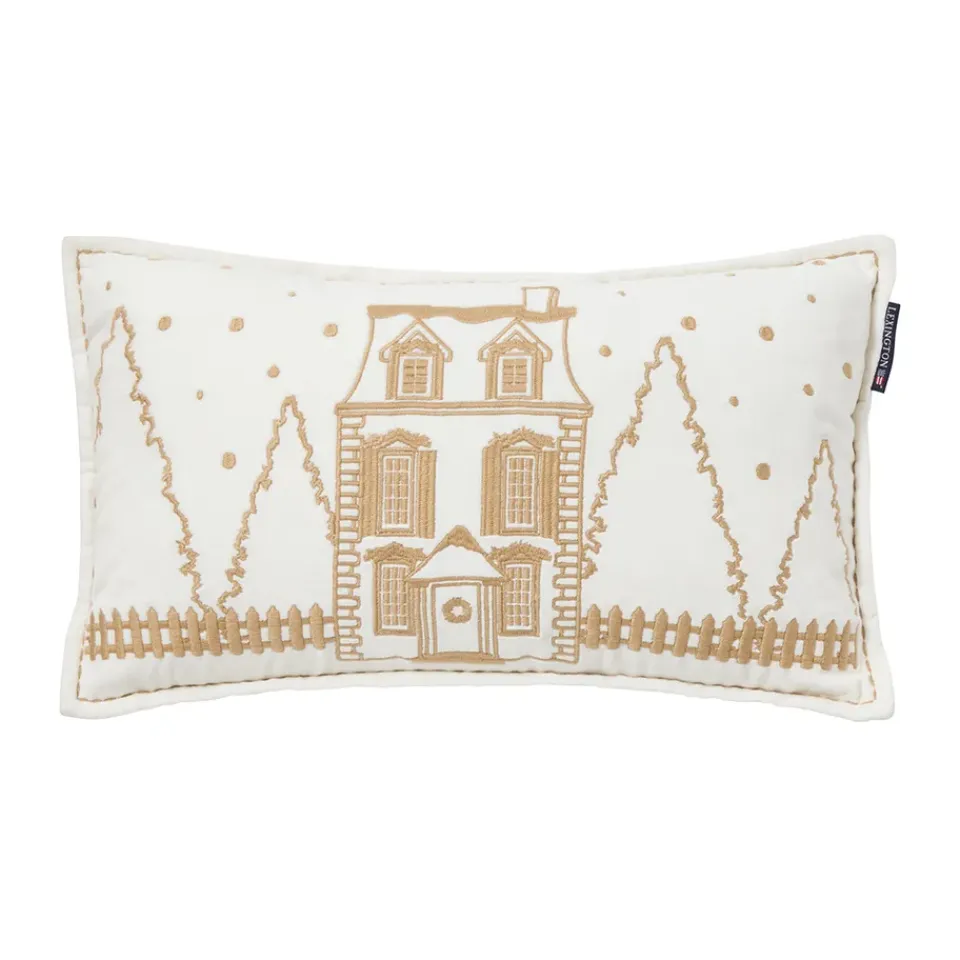 Cushions^Lexington Winter House organic velvet cotton cushion 30x50 cm, White-Light beige WhiteBeige