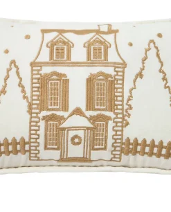 Cushions^Lexington Winter House organic velvet cotton cushion 30x50 cm, White-Light beige WhiteBeige