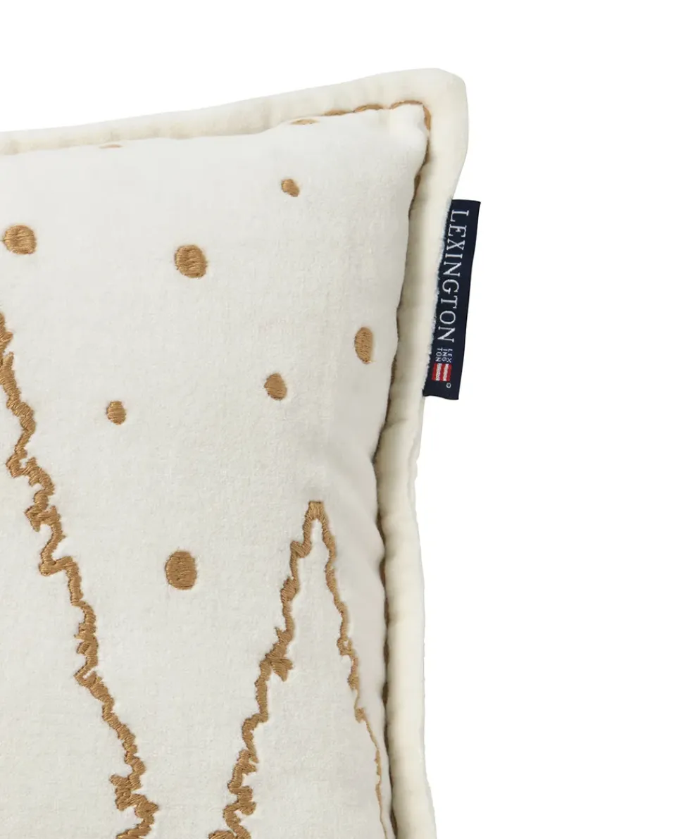 Cushions^Lexington Winter House organic velvet cotton cushion 30x50 cm, White-Light beige WhiteBeige