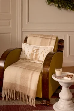 Cushions^Lexington Winter House organic velvet cotton cushion 30x50 cm, White-Light beige WhiteBeige