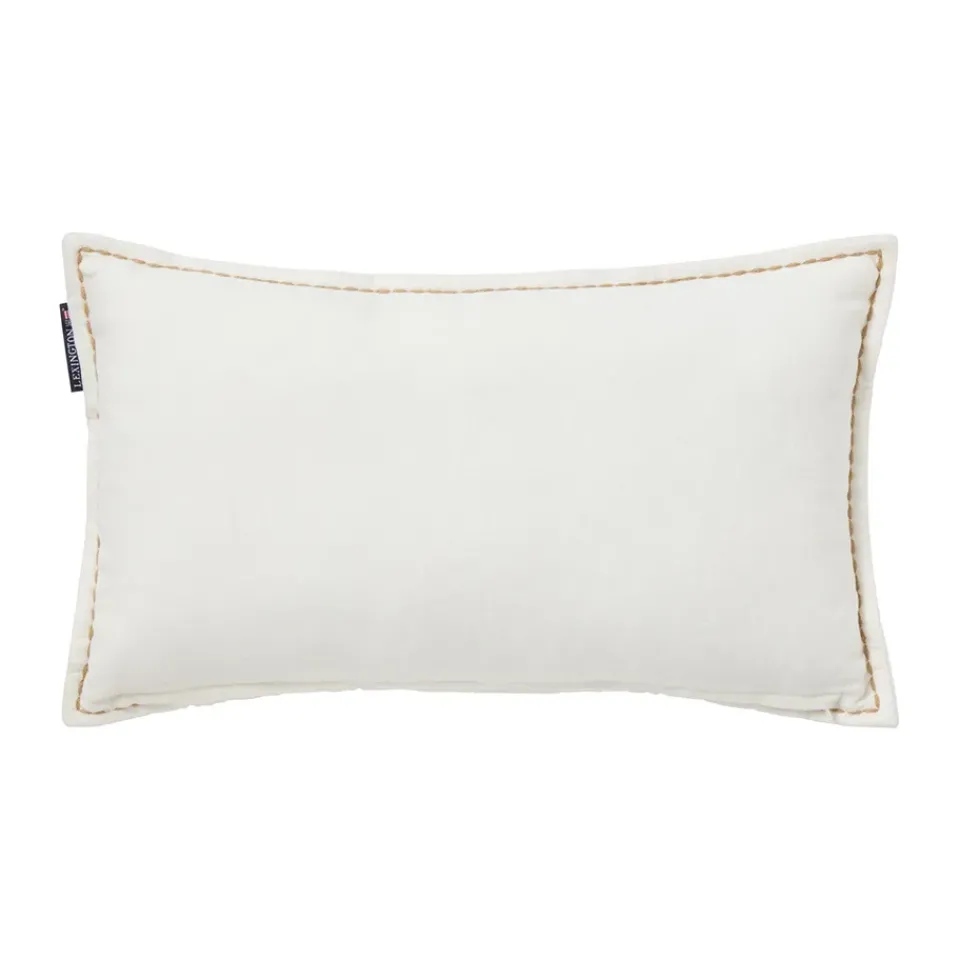 Cushions^Lexington Winter House organic velvet cotton cushion 30x50 cm, White-Light beige WhiteBeige
