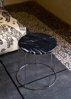 Dining Tables^&Tradition Wire Stool VP11 tabletop Ø38 cm, Marble Nero Marquina Black
