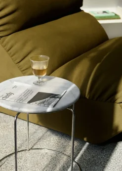 Discount &Tradition Wire Stool VP11 tabletop Ø38 cm, Marble Bianco Carrara White