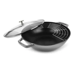 Woks^STAUB Wok with glass lid Ø30 cm 4.4 L, Grey