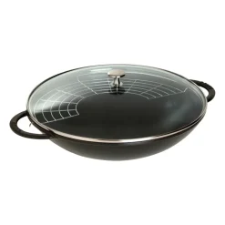 Woks^STAUB Wok with glass lid Ø37 cm 5.7 L, Black