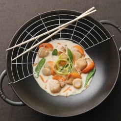 Woks^STAUB Wok with glass lid Ø37 cm 5.7 L, Black