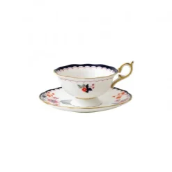 Teacups^Wedgwood Wonderlust small teacup with saucer, jasmine bloom BlueWhite