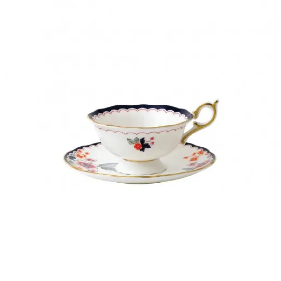 Teacups^Wedgwood Wonderlust small teacup with saucer, jasmine bloom BlueWhite