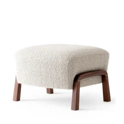 Sale &Tradition Wulff ATD3 footstool, Karakorum 003 -walnut legs Beige