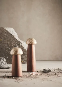 Clearance MUUBS Yami salt and pepper mill S, Carbonized ash-marble BrownBeige