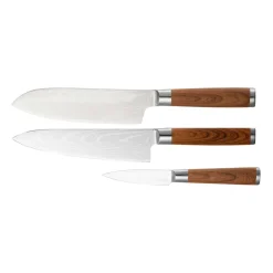 Dorre Yari knifeset 3 knifes, Stainless steel Brown