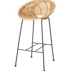 Best Bloomingville Yonne bar stool rattan, nature Black