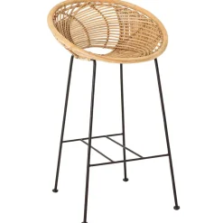 Best Bloomingville Yonne bar stool rattan, nature Black