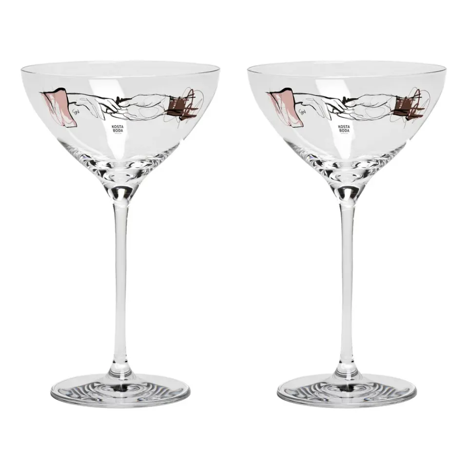 Champagne Glasses^Kosta Boda You and me together champagne coupe 32 cl 2-pack, Clear / Multi Transparent