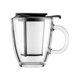 Best Bodum Yo-Yo tea cup with strainer, Black