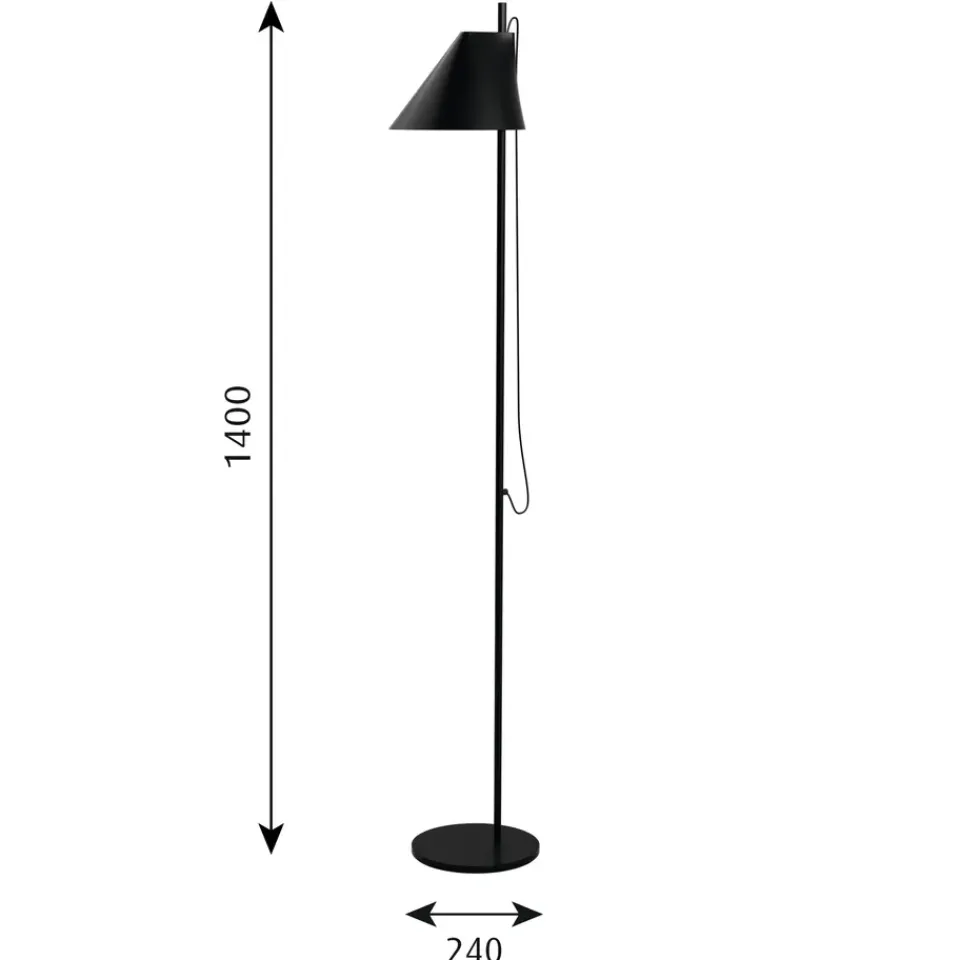 Reading Lamps|Floor Lamps^Louis Poulsen Yuh floor lamp, Black