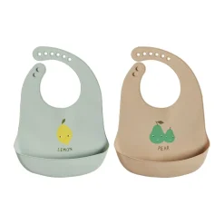 Bibs^OYOY Yummy bib 2-pack, Minty-camel GreyBrown