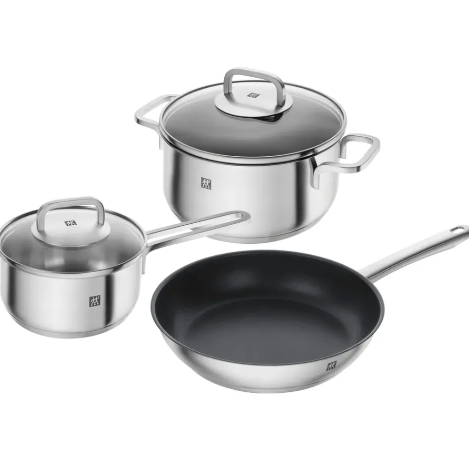 Online Zwilling Cube set of pots 3 pieces, stainless steel-clear Silver-coloured