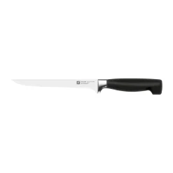 New Zwilling Four star fillet knife 18 cm, Black-stainless steel Silver-coloured