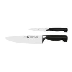 Knife Sets^Zwilling Four star knife set 2 pieces, Black-stainless steel Silver-coloured