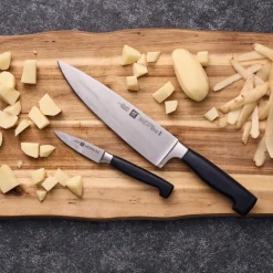 Knife Sets^Zwilling Four star knife set 2 pieces, Black-stainless steel Silver-coloured