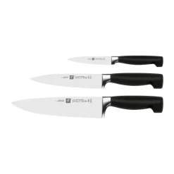 Knife Sets^Zwilling Four star knife set 3 pieces, Black-stainless steel Silver-coloured