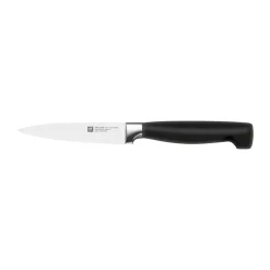 Paring Knives^Zwilling Four Star paring knife 10 cm, Black-stainless steel Silver-coloured