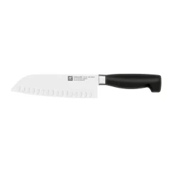 Clearance Zwilling Four Star Santoku knife 18 cm, Black-stainless steel Silver-coloured