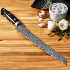 Bread Knives^Zwilling Kramer Euro Stainless bread knife 26 cm, Damascus-black Silver-coloured