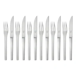 Table Cutlery|Steak Knives^Zwilling Melbourne BBQ cutlery 12 pcs, matt stainless steel Silver-coloured