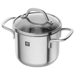 New Zwilling Pico pot with glass lid high, 1 Silver-coloured